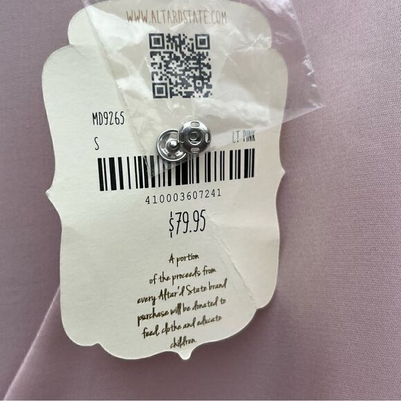 ALTAR’D State Wrap Dress Long Sleeve V-Neck Ruffled in Light Pink Women's Size S - Picture 7 of 7